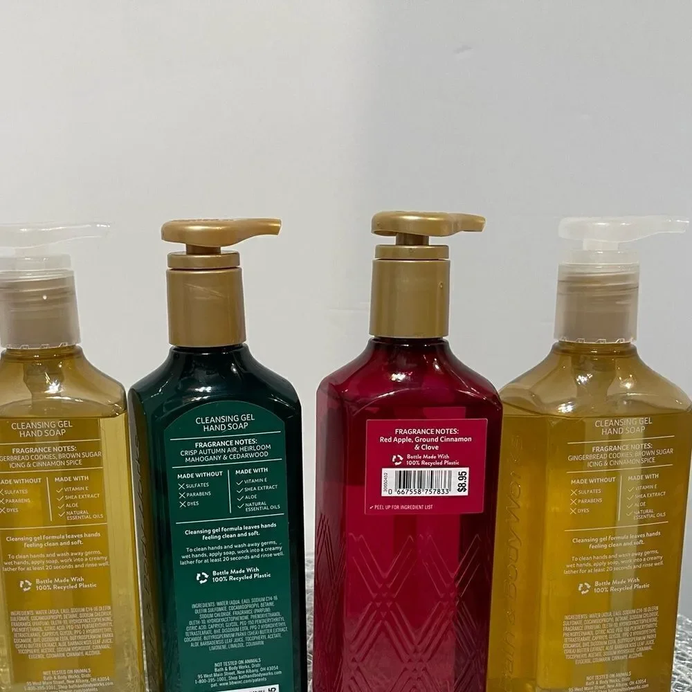 BBW Tis The Season, Flannel and 2 Gingerbread Bakery Gel Hand Soap set of 4 NWT